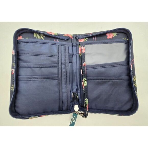 P.Travel Flamingo & Leaf Print Passport Holder Wallet - Picture 4 of 4